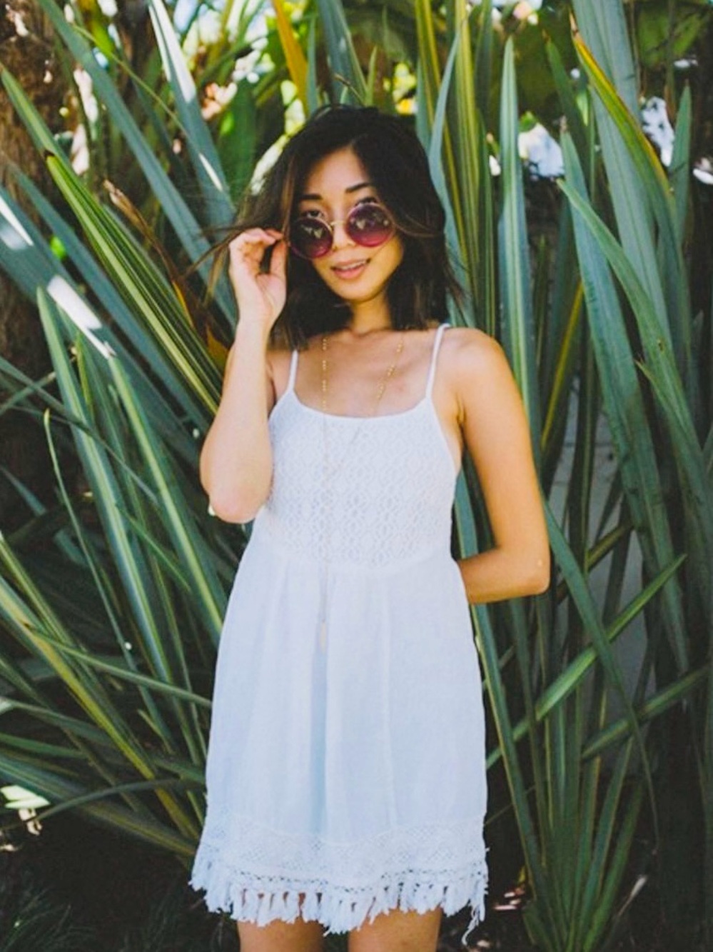 l*space White Crochet Sundress